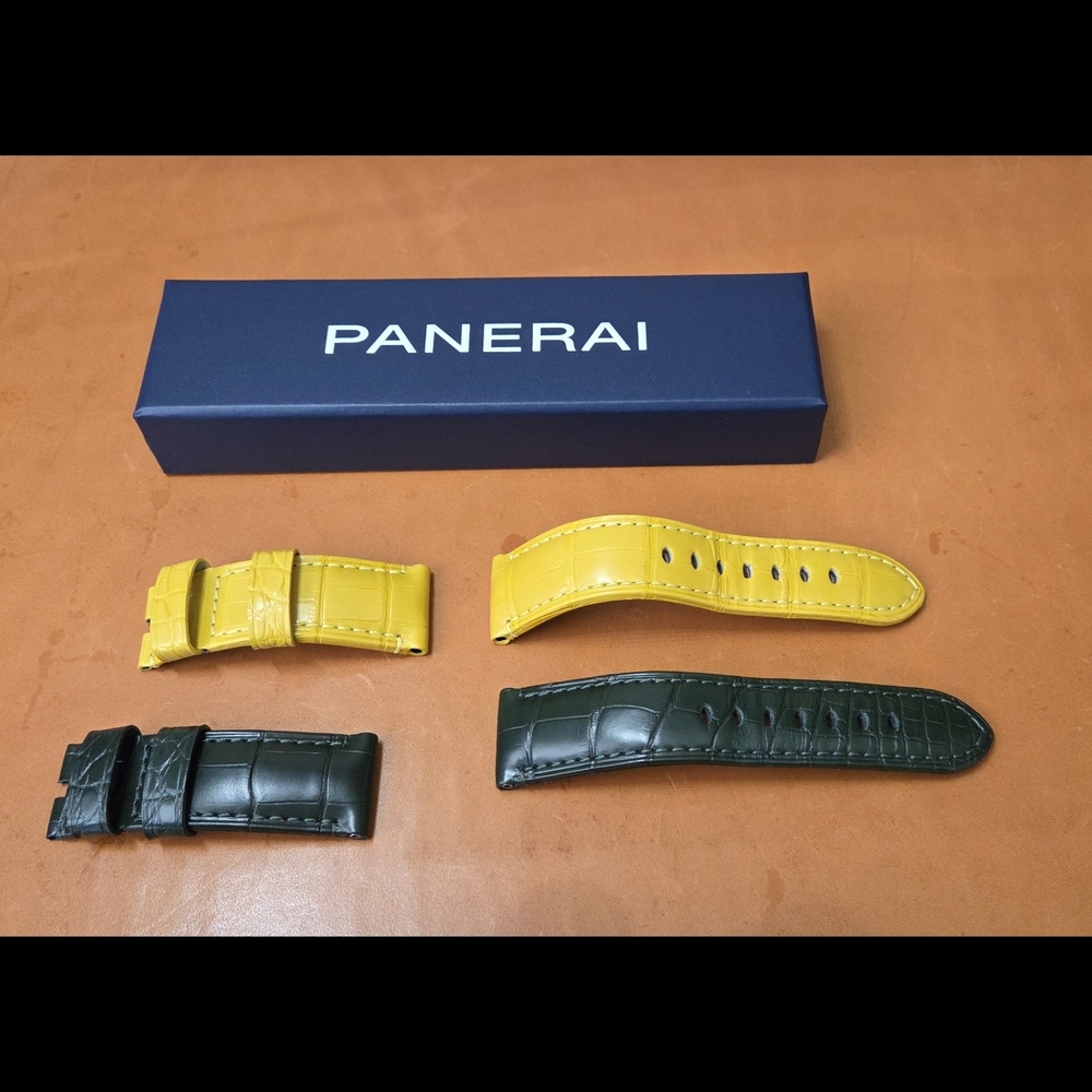 Panerai Watch Straps in Yellow and Dark Green